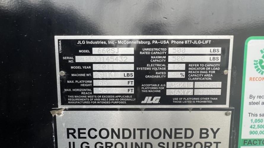 JLG Factory Reconditioned 660SJ