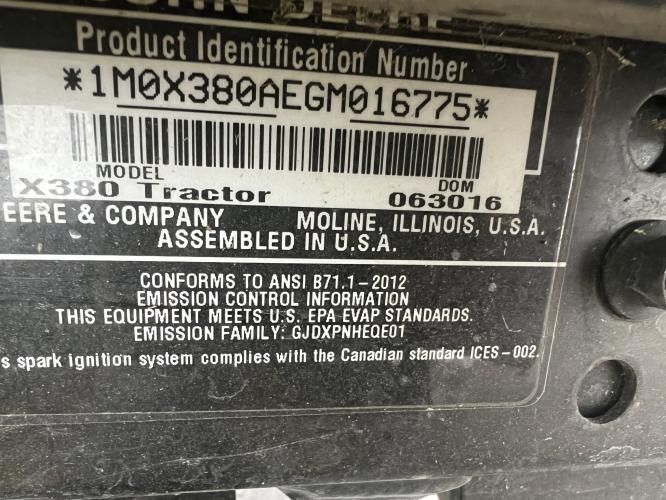John Deere X380