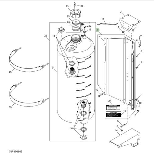 John Deere AN302428-AN204428 50G FOAMER Tank 4720