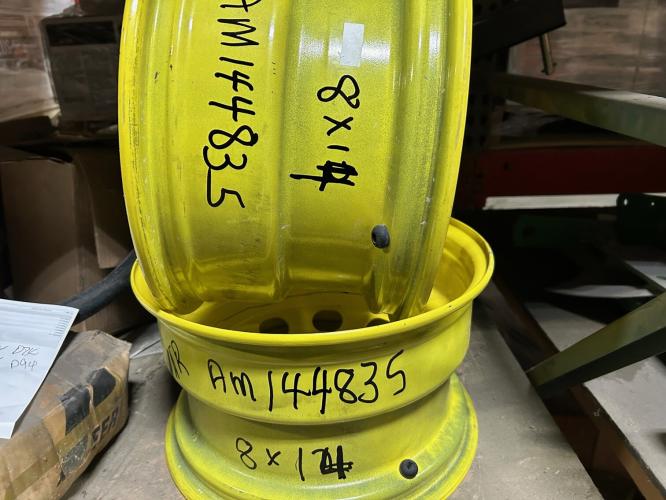 John Deere NEW AM144835 8X14 YELLOW STEEL WHEEL